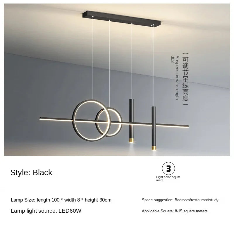 Minimalist Iron LED Pendant Light for Dining Room