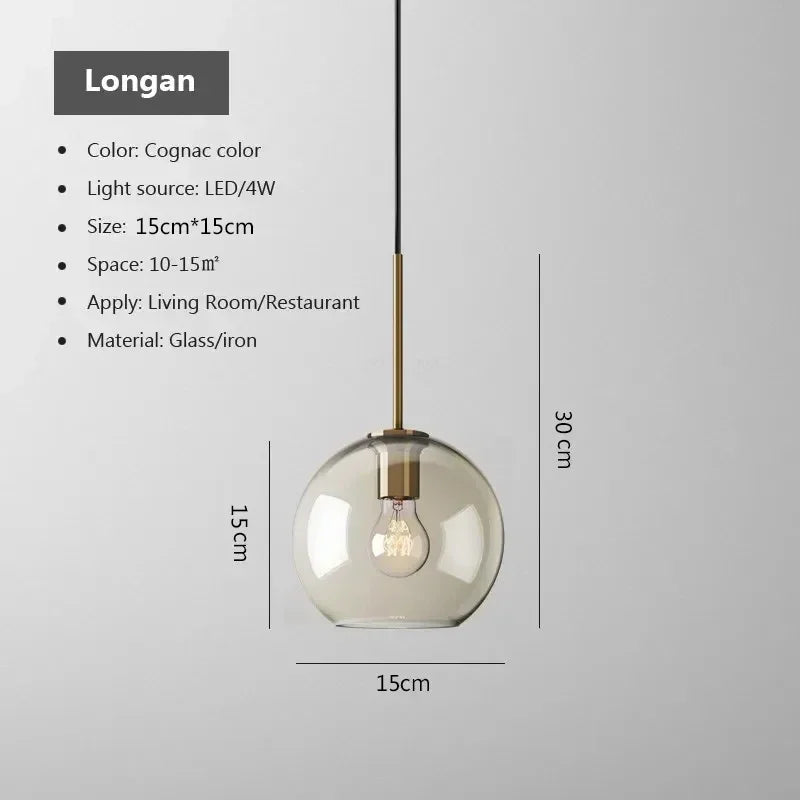 Nordic Glass Pendant Light for Dining Room