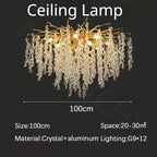 Lámpara colgante de araña LED de cristal de rama moderna