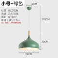 Nordic Matte Dome Pendant Light with Wood Top in Blue for Dining Room