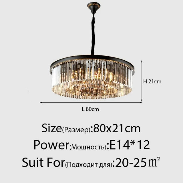 Araña de cristal moderna LED lámpara de techo negra dorada sala de estar hotel de lujo accesorios de iluminación para comedor