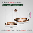 Nordic Copper Ring Pendant Light for Dining Room
