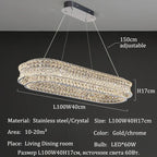 Lámpara de araña de techo moderna de cristal de lujo