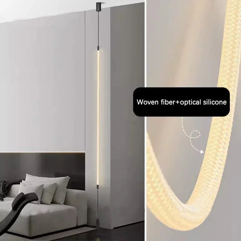 Minimalist Woven Fiber Pendant Light for Living Room