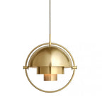 Danish Style Multi Shade Brass Pendant Light 28cm for Dining Room