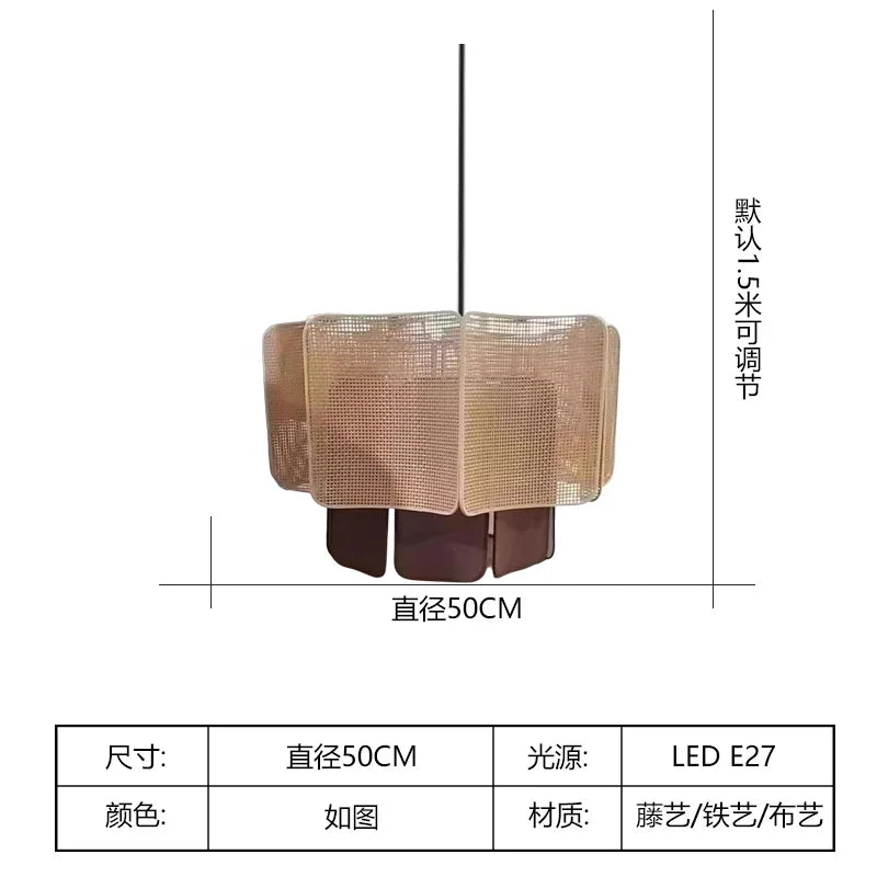 Bohemian Rattan Pendant Light for Dining Room