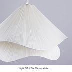 Art Deco Sheer Petal Fabric Pendant Light in White for Living Room