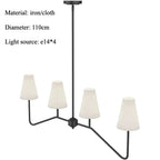 Nordic Iron Pendant Light with Fabric Shades