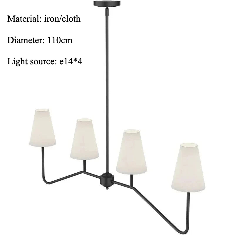 Nordic Iron Pendant Light with Fabric Shades