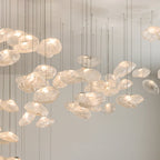 Lámpara colgante nórdica de cristal con diseño de nube