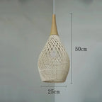 Lámpara colgante de ratán tejida a mano estilo wabi-sabi
