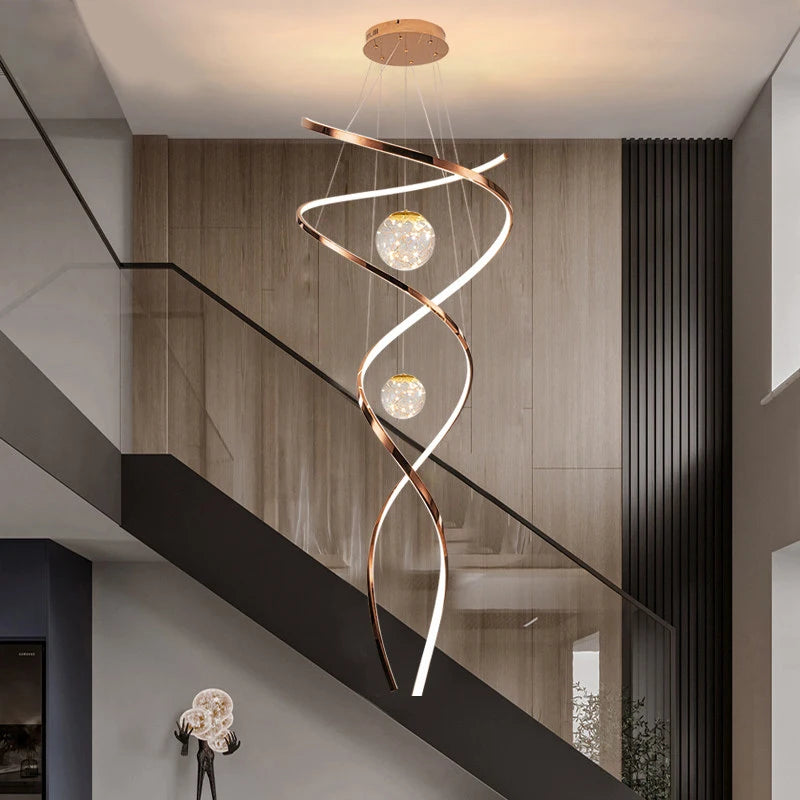 Lámpara colgante LED moderna con brazos de metal retorcidos