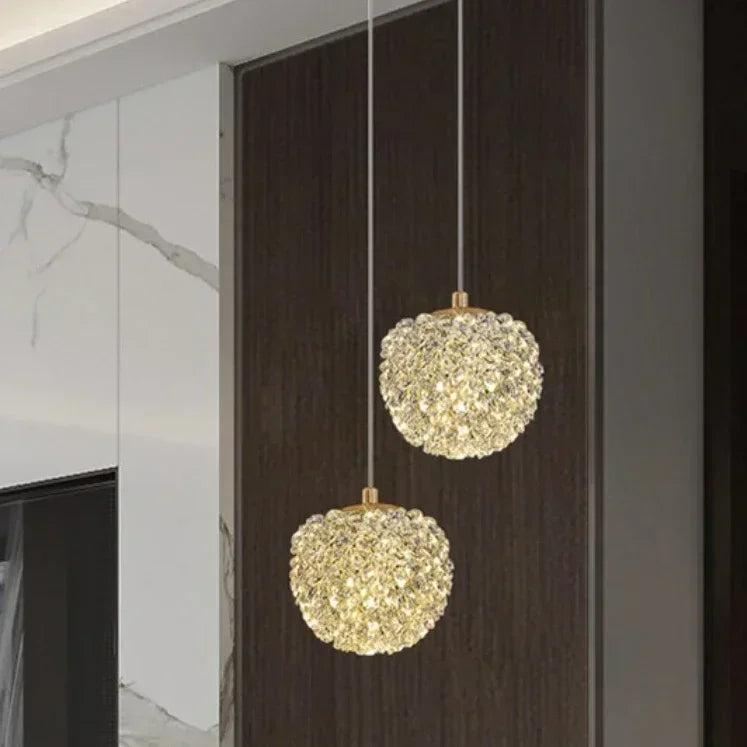 Crystal Glass Pendant Light for Bedroom