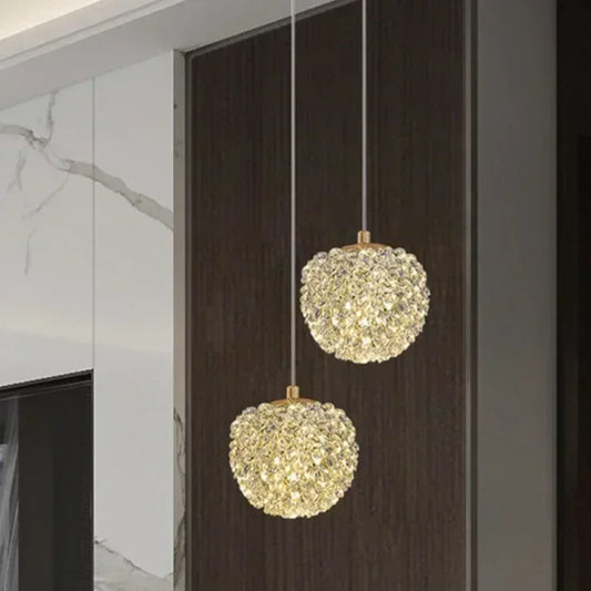 Crystal Glass Pendant Light for Bedroom