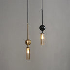 Nordic Light Luxury Pendant Lights Gold Black Iron Art Chandeliers LED Restaurant Bedroom Bedside Glass Decoration Hanging Lamp