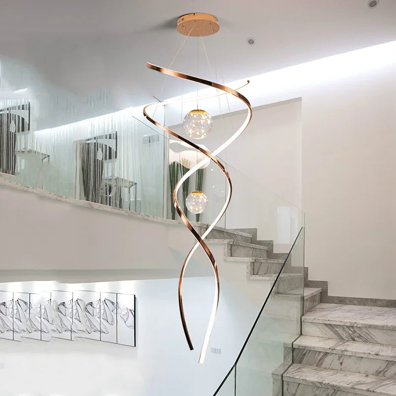 Lámpara colgante LED moderna con brazos de metal retorcidos