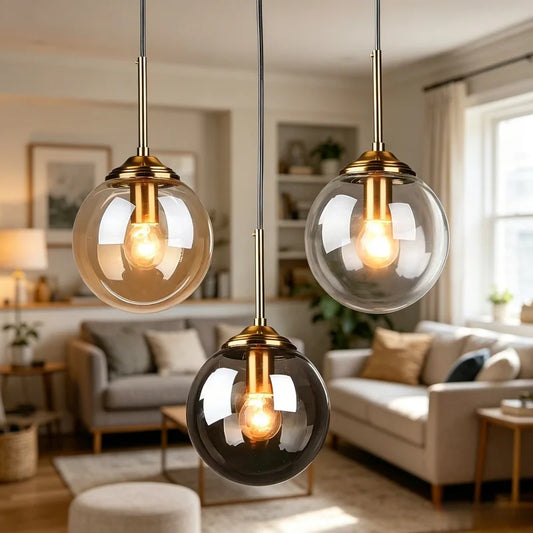 Nordic Glass Metal Pendant Light for Dining Room