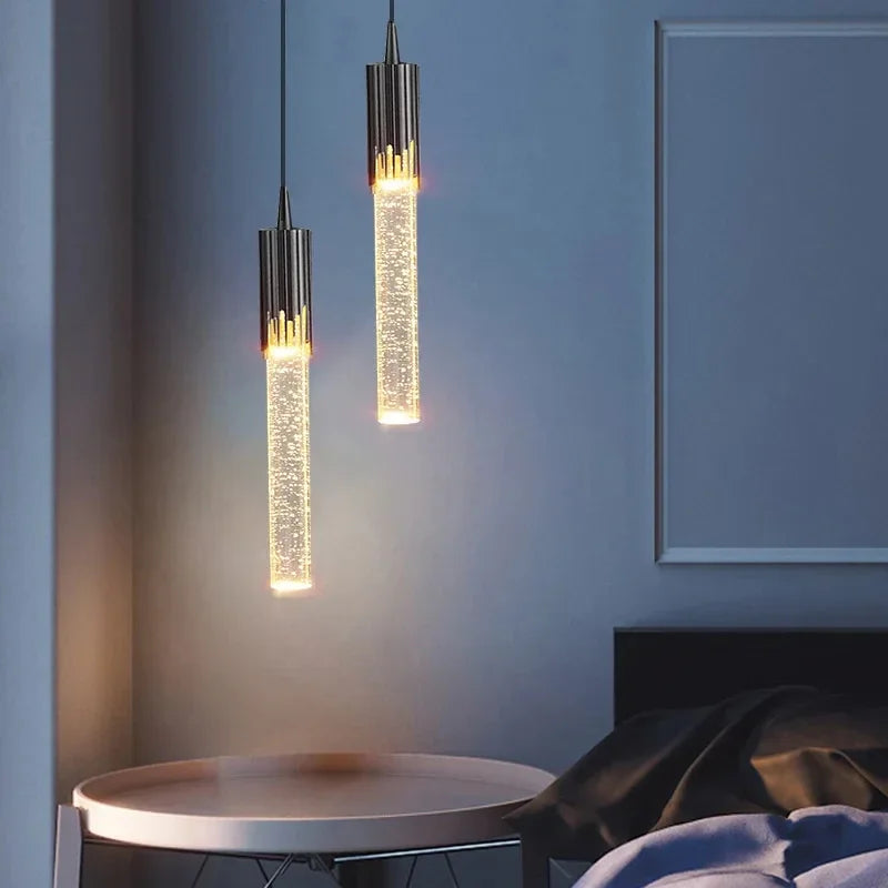 Crystal Glass Pendant Light with LED - Modern Hanging Lamp