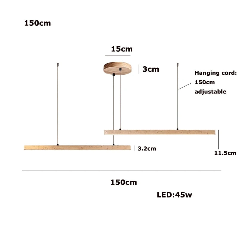 Minimalist Travertine Stone Pendant Light for Dining