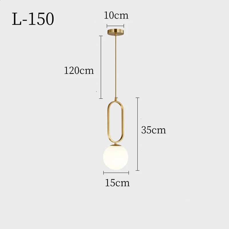 Nordic Minimalist Glass Ball Pendant Light