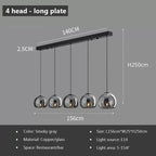 Nordic Glass Pendant Light with Iron Finish