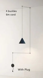 Lámpara colgante cónica de hierro minimalista para comedor