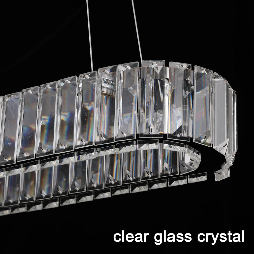 Modern Crystal Oval LED Chandelier Ceiling Lamp