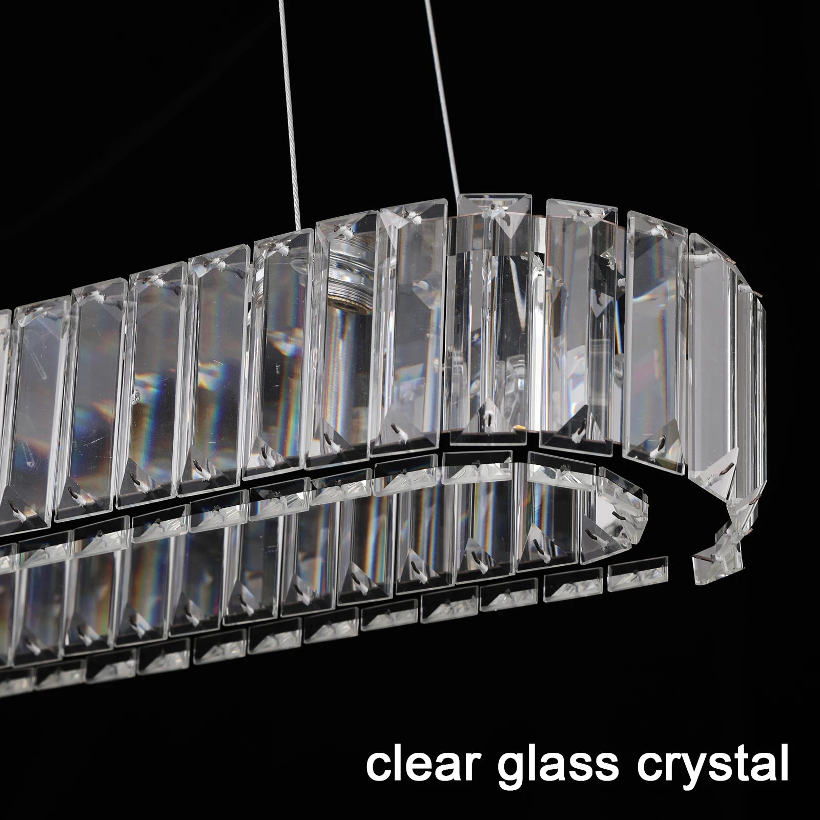 Modern Crystal Oval LED Chandelier Ceiling Lamp