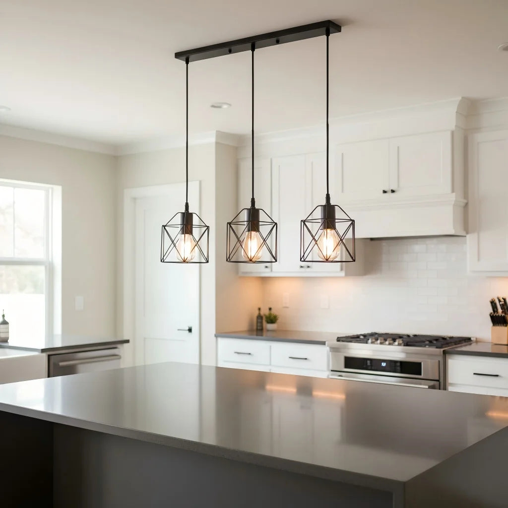 Industrial Iron Pendant Light 3-Head Hanging Lamp