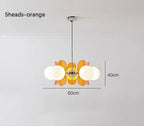 Retro Glass Pendant Light with Amber Accents