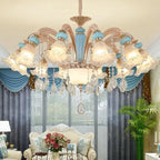 Modern Nordic Ceramic Chandelier with Crystal Drops