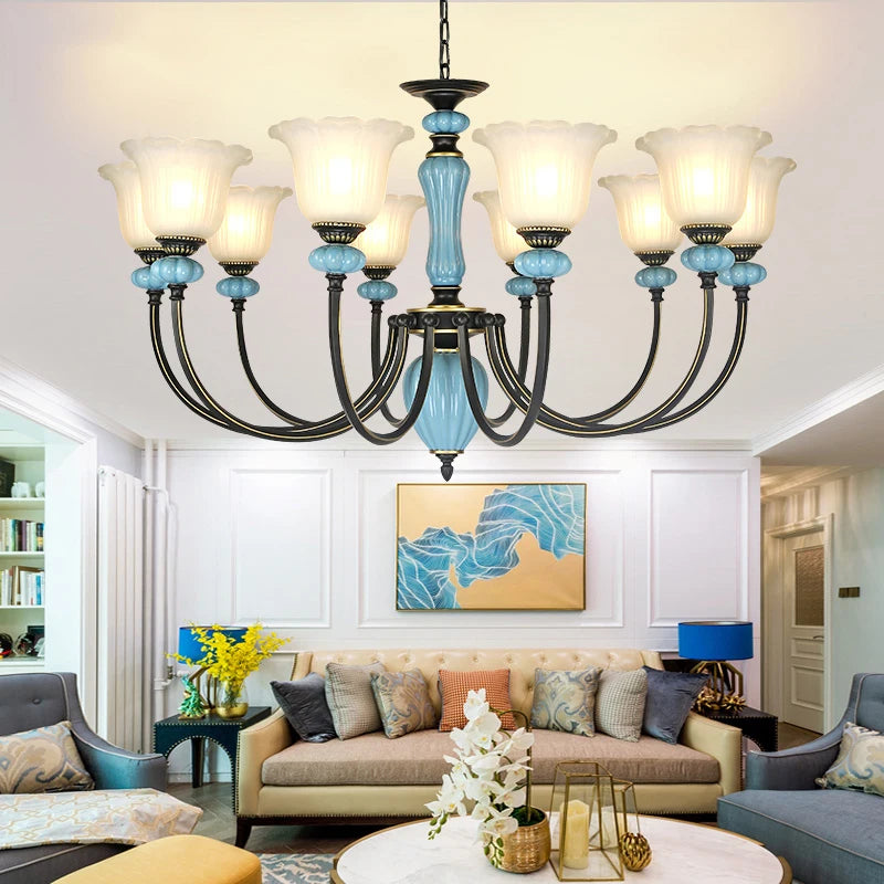 Retro Rustic Crystal Chandelier Dining Room Light