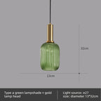 Lámpara colgante de cristal nórdico con acabado de cobre