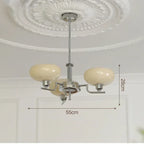 Lámpara Colgante de Bola de Cristal Estilo Retro, Candelabro de Hierro