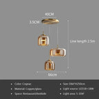 Nordic Glass Pendant Light with Brass Accent