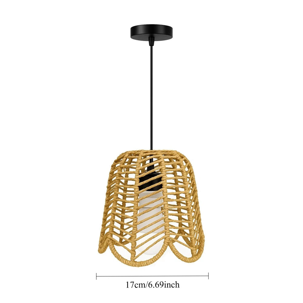 Bohemian Rattan Pendant Light 3-Head Hanging Lamp