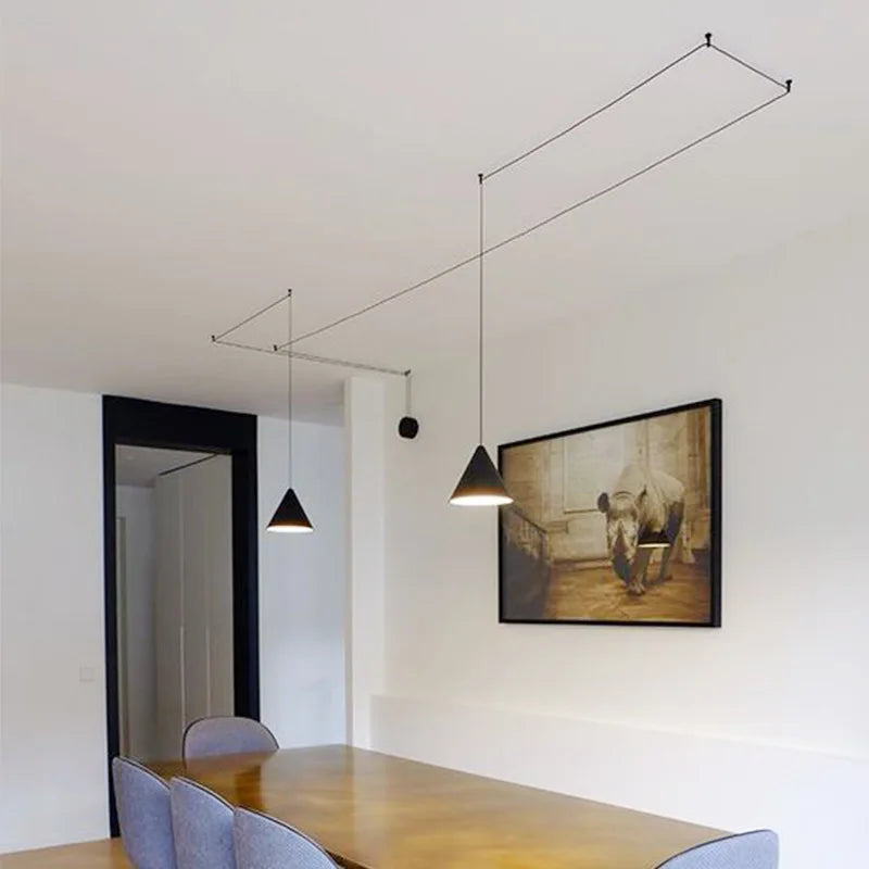 Minimalist Iron Cone Pendant Light for Dining Room