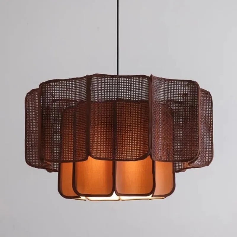 Bohemian Rattan Pendant Light for Dining Room