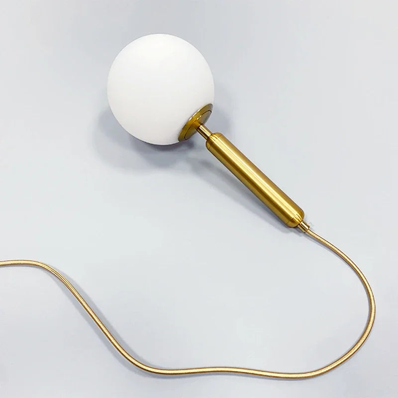Nordic Glass Ball Pendant Light - Brass Hanging Lamp