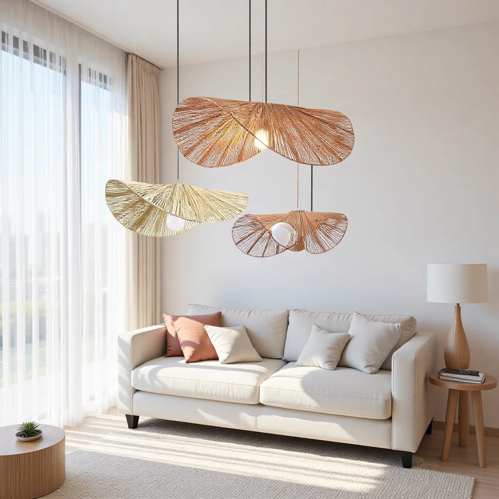 Bohemian Rattan Pendant Light for Dining Room