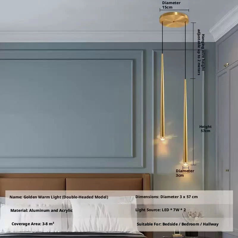 Lámpara Colgante Nórdica Minimalista de Hierro para Dormitorio