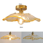 Vintage Flower Glass Pendant Light Collection with Brass Fitting for Bedroom