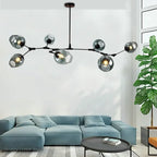 Modern Glass Pendant Light - 6 Bulb Hanging Lamp