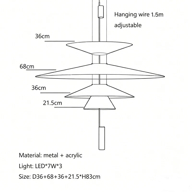 Minimalist Iron Pendant Light - Nordic UFO Design