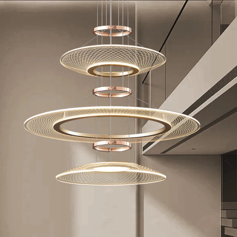 Lámpara colgante LED de aluminio nórdico para sala de estar