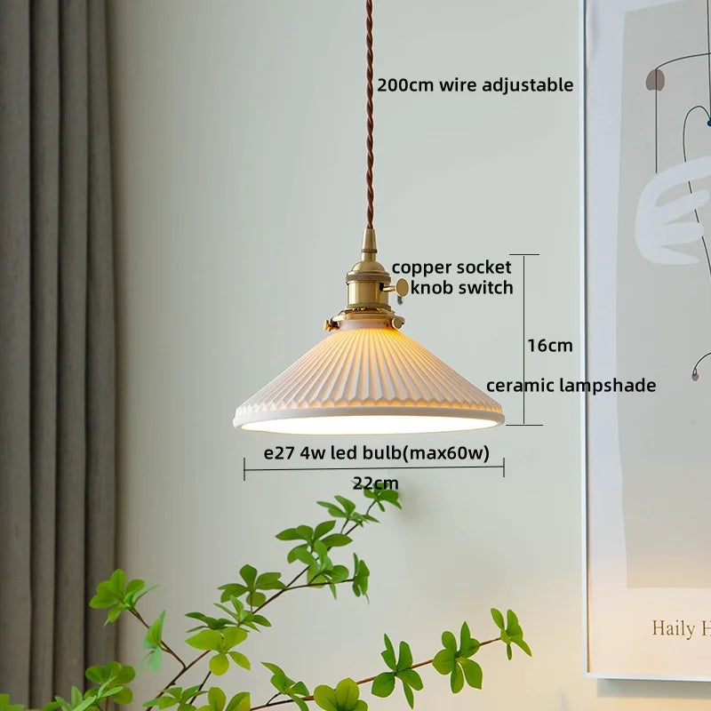 Lámparas colgantes LED con interruptor de perilla IWHD para cocina, pasillo, sala de estar, dormitorio, cristal transparente, lámpara colgante nórdica, araña