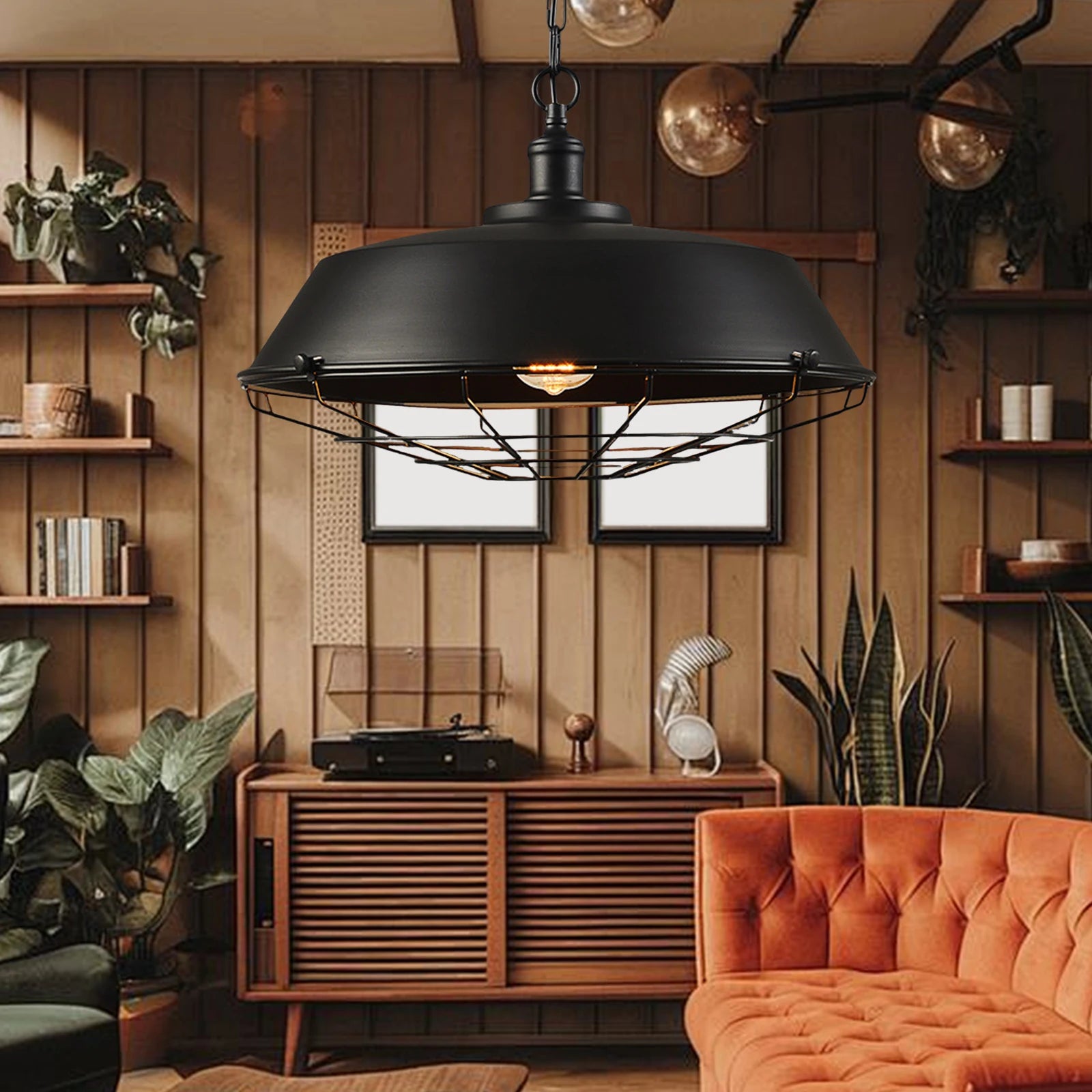 Industrial Iron Pendant Light for Dining Room