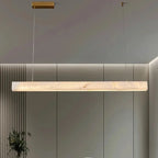 Minimalist Marble LED Pendant Light Linear Hanging