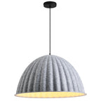 Danish Acoustic Felt Ribbed Dome Pendant Light for Office and Dining Room