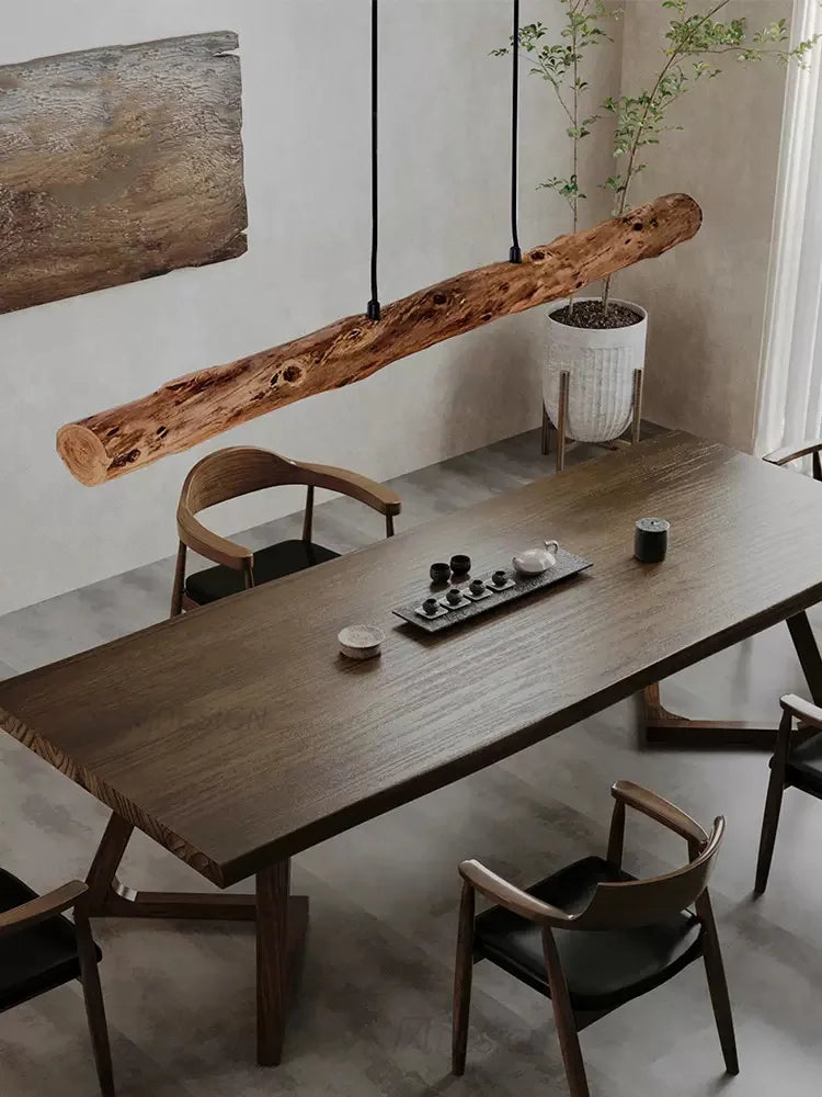 Lámpara colgante nórdica de madera para comedor